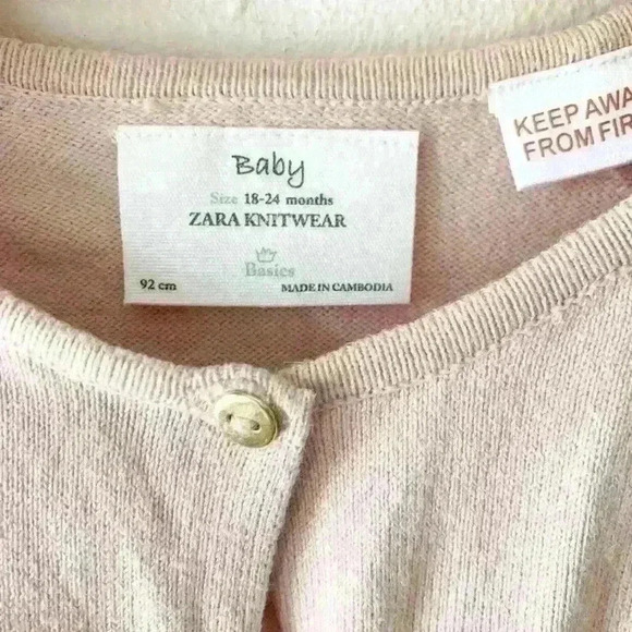 Zara Dusty Pink Knit Cardigan size 18-24 months - Picture 2 of 4